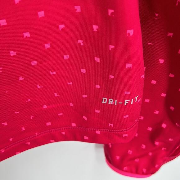 Nike Pro  Dri Fit Women's Pink Print Half Zip Pullover Activewear Top Medium - Picture 13 of 16